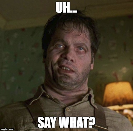 say what? | UH... SAY WHAT? | image tagged in vincent d'onofrio,dumbass,men in black,humor | made w/ Imgflip meme maker