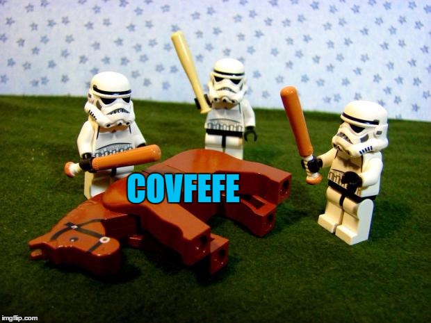 I'm as guilty as anyone :) | COVFEFE | image tagged in beating a dead horse,memes,covfefe,trump,politics,twitter | made w/ Imgflip meme maker