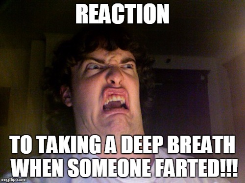 that someone had  super cereal gas!
 | REACTION; TO TAKING A DEEP BREATH WHEN SOMEONE FARTED!!! | image tagged in memes,oh no,oh no someone farted | made w/ Imgflip meme maker