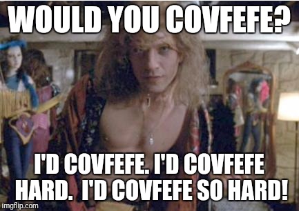 Buffalo Bill | WOULD YOU COVFEFE? I'D COVFEFE. I'D COVFEFE HARD. 
I'D COVFEFE SO HARD! | image tagged in buffalo bill | made w/ Imgflip meme maker