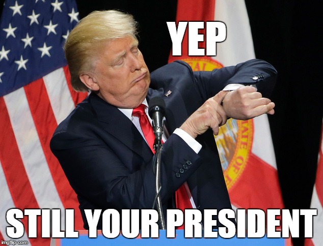 YEP; STILL YOUR PRESIDENT | image tagged in president trump | made w/ Imgflip meme maker