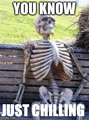 Waiting Skeleton Meme | YOU KNOW; JUST CHILLING | image tagged in memes,waiting skeleton | made w/ Imgflip meme maker