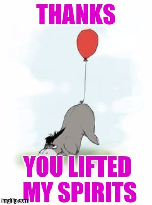 THANKS YOU LIFTED MY SPIRITS | made w/ Imgflip meme maker
