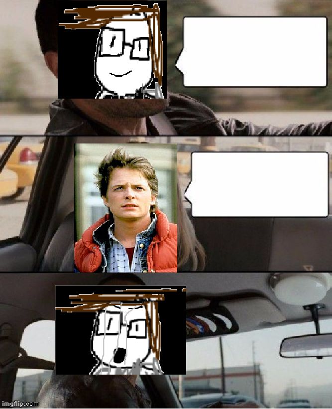 High Quality The Rock Driving Marty McFly Blank Meme Template