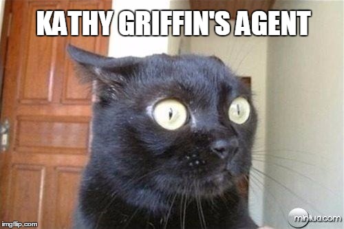 AFTER HE SAW THE PIC | KATHY GRIFFIN'S AGENT | image tagged in cats,kathy griffin tolerance,kathy griffin,funny cats | made w/ Imgflip meme maker