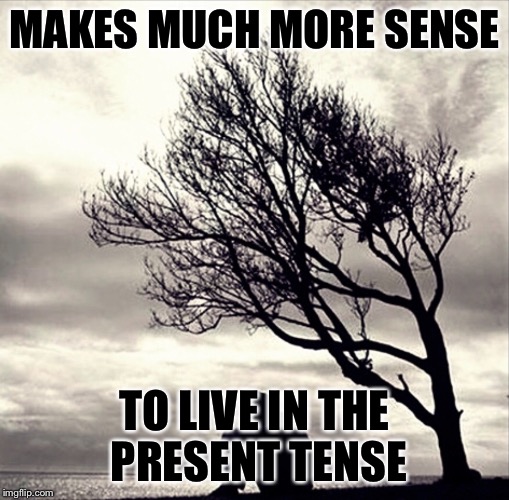 Present Tense | MAKES MUCH MORE SENSE; TO LIVE IN THE PRESENT TENSE | image tagged in pearl jam | made w/ Imgflip meme maker