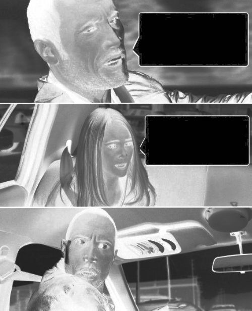 The Rock Driving creepy Blank Meme Template