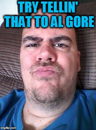 Scowl | TRY TELLIN' THAT TO AL GORE | image tagged in scowl | made w/ Imgflip meme maker