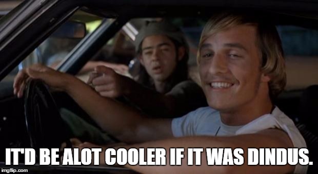 It'd Be A Lot Cooler If You Did | IT'D BE ALOT COOLER IF IT WAS DINDUS. | image tagged in it'd be a lot cooler if you did | made w/ Imgflip meme maker