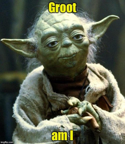 A long time guardian of a galaxy far away | Groot; am I | image tagged in memes,star wars yoda | made w/ Imgflip meme maker