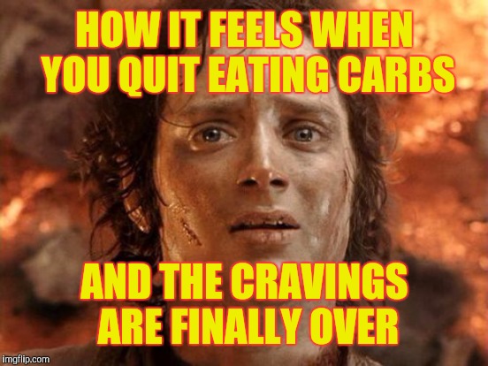 HOW IT FEELS WHEN YOU QUIT EATING CARBS; AND THE CRAVINGS ARE FINALLY OVER | image tagged in it's finally over | made w/ Imgflip meme maker