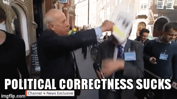 This is why you don't talk about identity politics | image tagged in gifs,politics,ukip,race,uk,brexit | made w/ Imgflip video-to-gif maker