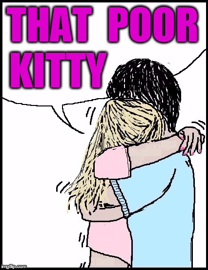 THAT  POOR KITTY | image tagged in hug | made w/ Imgflip meme maker