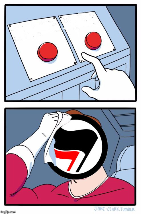 Antifa Two Buttons Blank Meme Template