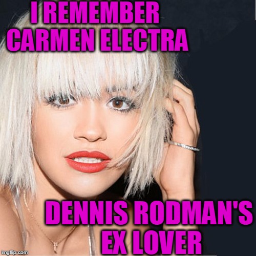 ditz | I REMEMBER CARMEN ELECTRA DENNIS RODMAN'S EX LOVER | image tagged in ditz | made w/ Imgflip meme maker