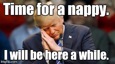 Trump Sleeping  | Time for a nappy. I will be here a while. | image tagged in trump sleeping | made w/ Imgflip meme maker