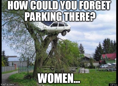 Secure Parking Meme | HOW COULD YOU FORGET PARKING THERE? WOMEN... | image tagged in memes,secure parking | made w/ Imgflip meme maker