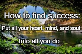 Nature | How to find success:; Put all your heart, mind, and soul; Into all you do. | image tagged in nature | made w/ Imgflip meme maker