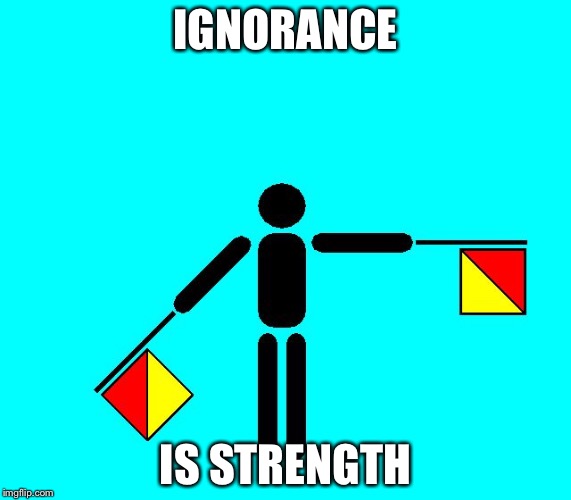 1984 Is Now  | IGNORANCE; IS STRENGTH | image tagged in virtuesignalling,1984,ignorance,sheeple,red pill,socialism | made w/ Imgflip meme maker