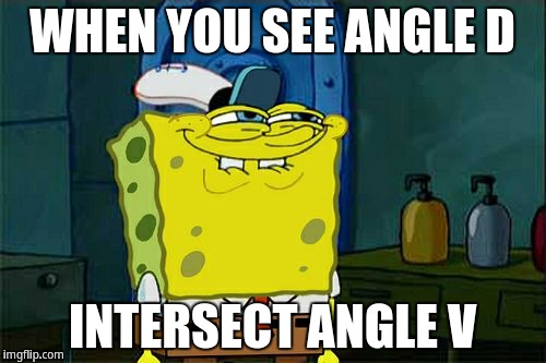 Don't You Squidward | WHEN YOU SEE ANGLE D; INTERSECT ANGLE V | image tagged in memes,dont you squidward | made w/ Imgflip meme maker
