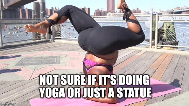 NOT SURE IF IT'S DOING YOGA OR JUST A STATUE | made w/ Imgflip meme maker