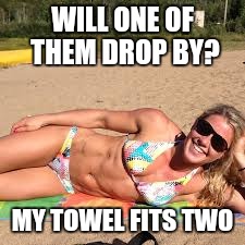 Memes | WILL ONE OF THEM DROP BY? MY TOWEL FITS TWO | image tagged in memes | made w/ Imgflip meme maker