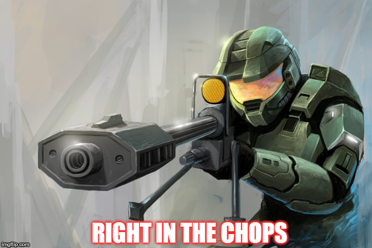 RIGHT IN THE CHOPS | image tagged in halo | made w/ Imgflip meme maker