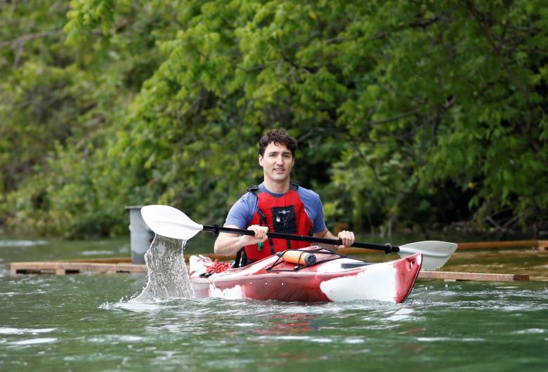 High Quality Justin Trudeau canoe Blank Meme Template