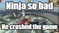 Noob Ninja | Ninja so bad; He crashed the game | image tagged in noob ninja | made w/ Imgflip meme maker