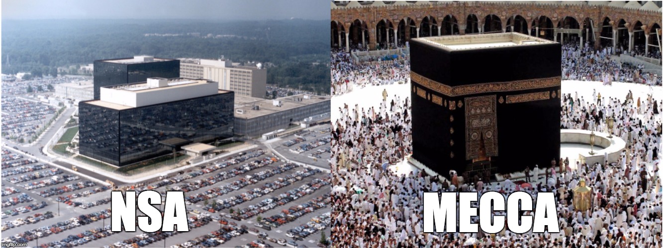 COINCIDENCE? | MECCA; NSA | image tagged in coincidence | made w/ Imgflip meme maker