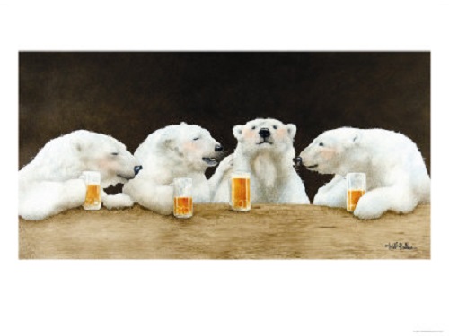 polar bears drinking beer Blank Meme Template
