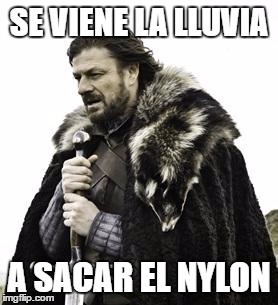 ned stark | SE VIENE LA LLUVIA; A SACAR EL NYLON | image tagged in ned stark | made w/ Imgflip meme maker