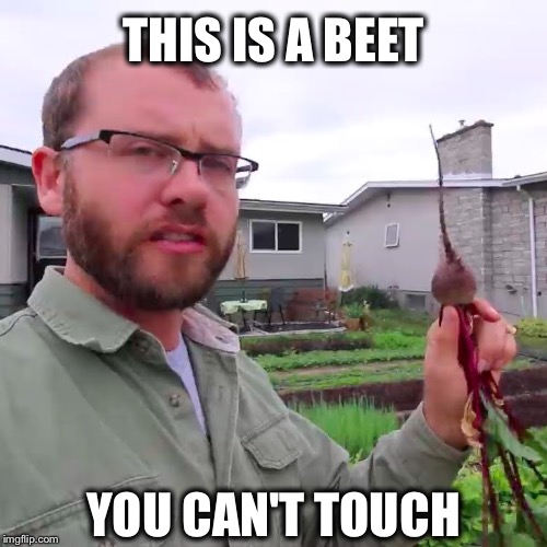 THIS IS A BEET; YOU CAN'T TOUCH | image tagged in mc fammer,AdviceAnimals | made w/ Imgflip meme maker