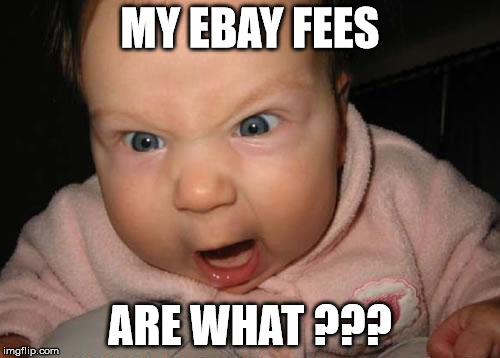 Evil Baby Meme | MY EBAY FEES; ARE WHAT ??? | image tagged in memes,evil baby | made w/ Imgflip meme maker