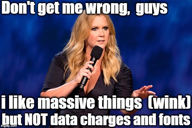 Don't get me wrong,  guys i like massive things  (wink) but NOT data charges and fonts | made w/ Imgflip meme maker