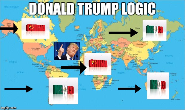 world map | DONALD TRUMP LOGIC | image tagged in world map,scumbag | made w/ Imgflip meme maker