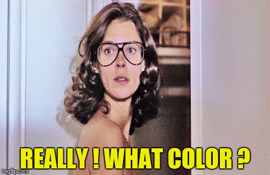 Jobeth Williams | REALLY ! WHAT COLOR ? | image tagged in jobeth williams | made w/ Imgflip meme maker