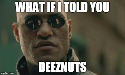 Matrix Morpheus Meme | WHAT IF I TOLD YOU; DEEZNUTS | image tagged in memes,matrix morpheus | made w/ Imgflip meme maker