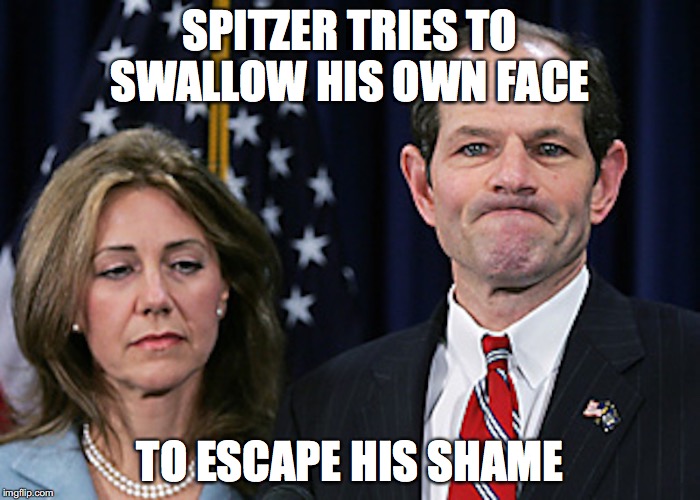Ellot Spitzer | SPITZER TRIES TO SWALLOW HIS OWN FACE; TO ESCAPE HIS SHAME | image tagged in ellot spitzer,memes,governor | made w/ Imgflip meme maker