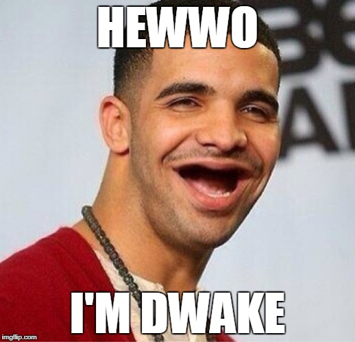 HEWWO; I'M DWAKE | image tagged in dwake | made w/ Imgflip meme maker