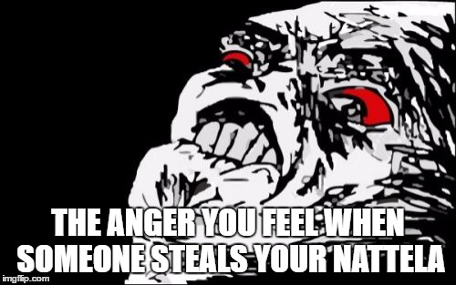 Mega Rage Face | THE ANGER YOU FEEL WHEN SOMEONE STEALS YOUR NATTELA | image tagged in memes,mega rage face | made w/ Imgflip meme maker