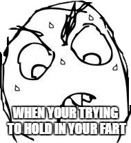 Sweaty Concentrated Rage Face | WHEN YOUR TRYING TO HOLD IN YOUR FART | image tagged in memes,sweaty concentrated rage face | made w/ Imgflip meme maker