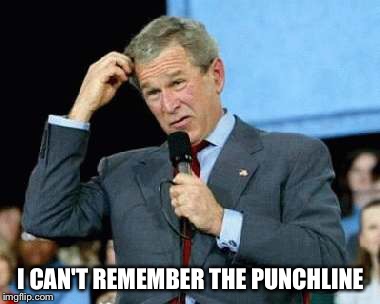 This was a good joke, but... | I CAN'T REMEMBER THE PUNCHLINE | image tagged in memes,george bush | made w/ Imgflip meme maker