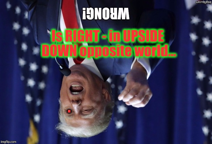 Sometimes you Wonder if the guy was Raised by WOLVES...The Bizarro Presidency. | Is RIGHT - in UPSIDE DOWN opposite world... . | image tagged in bizarro president,trump fake news,alternative facts  disinformation,political kool aid,political meme,leviticus 19  33-34 | made w/ Imgflip meme maker