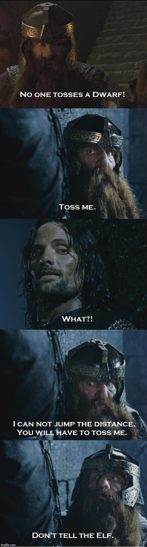 Ironic | image tagged in the lord of the rings,gimli,aragorn,dwarf,lord of the rings,aragorn in battle | made w/ Imgflip meme maker