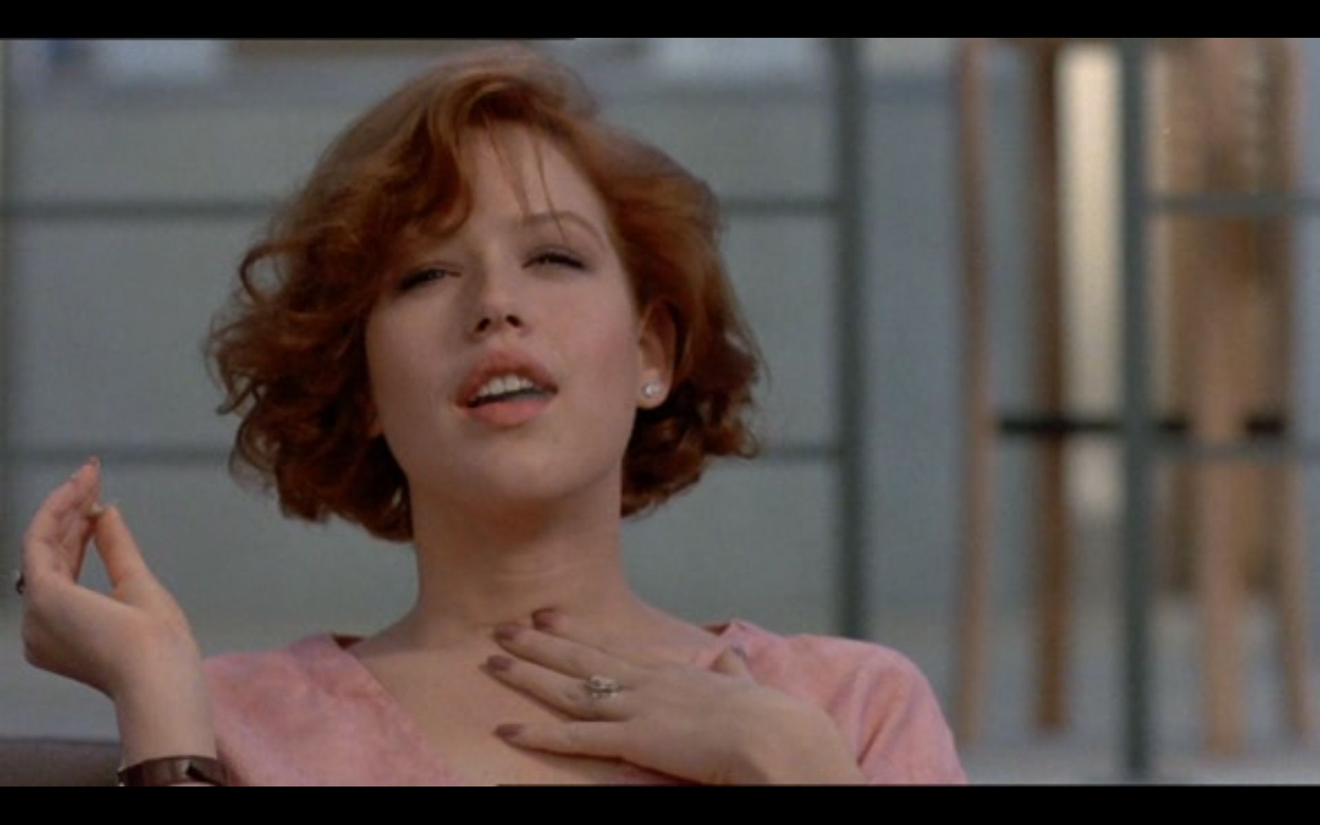 Molly Ringwald smoking Blank Meme Template