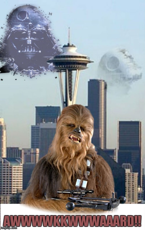 Chewy notices the irony... | AWWWWKKWWWAAARD!! | image tagged in awkward,star wars,darkside,chewbacca | made w/ Imgflip meme maker