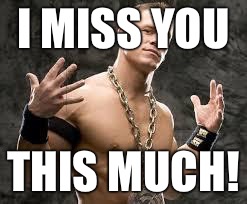 John Cena Died Today | I MISS YOU; THIS MUCH! | image tagged in john cena died today | made w/ Imgflip meme maker