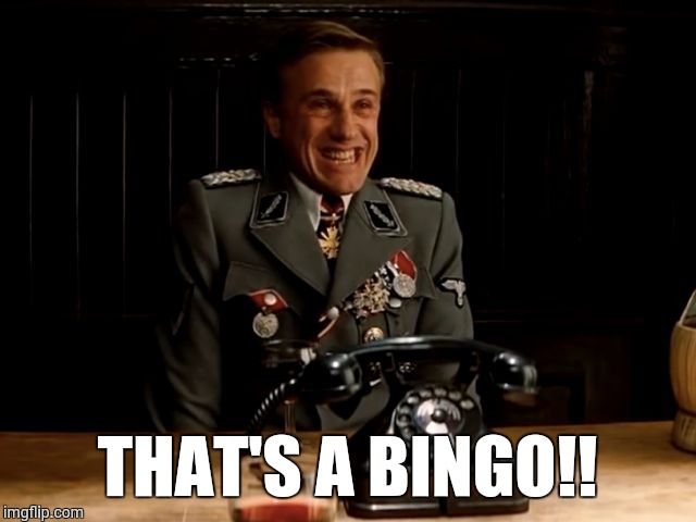 bingo | THAT'S A BINGO!! | image tagged in bingo | made w/ Imgflip meme maker