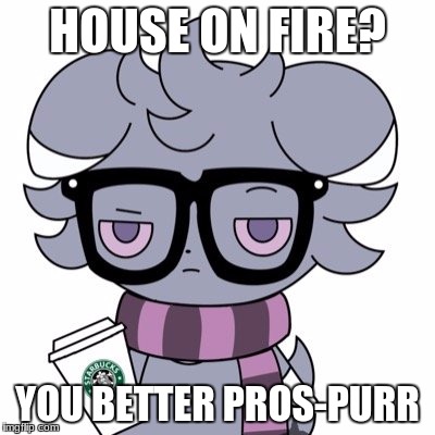 r u srs espurr | HOUSE ON FIRE? YOU BETTER PROS-PURR | image tagged in r u srs espurr | made w/ Imgflip meme maker